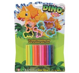 Plastelína / modelína NARA sada 12 barev s tvořítky - DINO