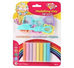 Plastelína / modelína NARA sada 8 pastelových barev s tvořítky