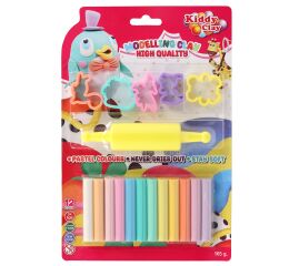 Plastelína / modelína NARA sada 12 pastelových barev s tvořítky