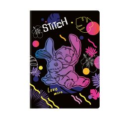 Sešit A5 60 listů Stitch black vzor 2 linka