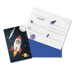 Pozvánky 6 ks Rocket Space