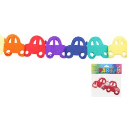 Girlanda papírová barevná 3 m - Auto