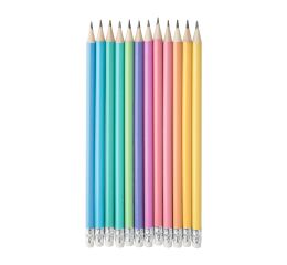 Tužka s gumou STRIGO HB kulatá - Pastel