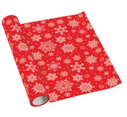 Běhoun stolní airlaid 40x500cm Snowflakes red