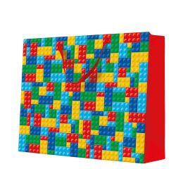 Papírová taška PAW lux XXL Colorful Bricks