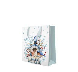 Papírová taška PAW Blue Winter střední