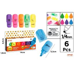 Zvýrazňovač 5 barev na blistru EMOJI