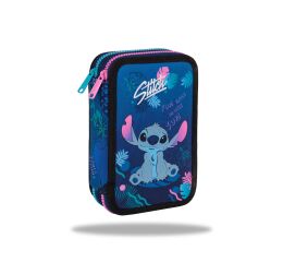 Penál 2 zipy Jumper Stitch blue - vybavený