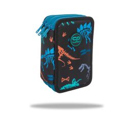 Penál 3 zipy Jumper Fossil - vybavený