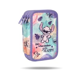 Penál 3 zipy Jumper Stitch pastel - vybavený