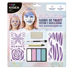 Barvy na obličej KIDEA PRINCEZNA se samolepkami