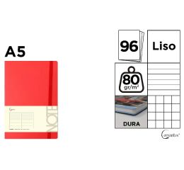 Notes A5 s gumou 96l  - červený