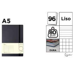 Notes A5 s gumou 96l - černý