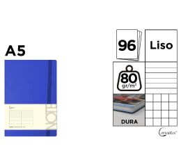 Notes A5 s gumou 96l  - modrá