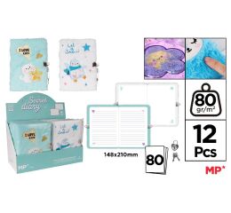 Památník plyšový A5 se zámkem medvěd, tučňák