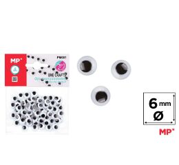 Oči samolepící 6 mm černé