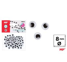 Oči samolepící 8 mm černé