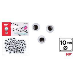 Oči samolepící 10 mm černé