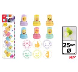 Razítka 25 mm s motivem Emoji na blistru