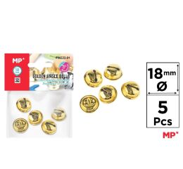 Rolničky 18 mm 5 ks zlaté