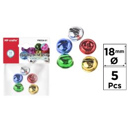 Rolničky 18 mm 5 ks barevné