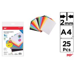 Pěnové listy EVA FOAM A4 2 mm 25 ks bárev