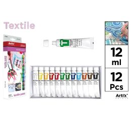 Barvy na textil 12 ml 12 barev