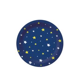 Papírový talíř malý - Starlit sky tmavě modrý