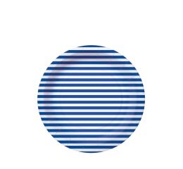 Papírový talíř malý - Stripes tmavě modrý
