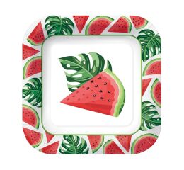Papírový talíř hranatý - Watermelons