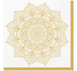 Ubrousky PAW Dekor C (20ks) Mandala Golden