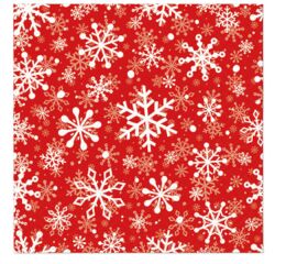 Ubrousky PAW Dekor C (20ks) Christmas Snowflakes light red