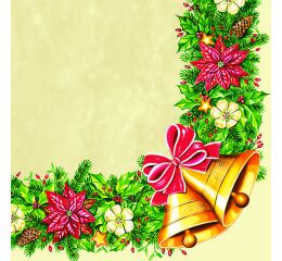Ubrousky DAISY L (20ks) Xmas Wreath with Bells cream