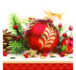 Ubrousky DAISY L (20ks) Red Decorative Bauble