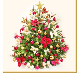 Ubrousky DAISY L (20ks) Traditional Gold red Xmas Tree