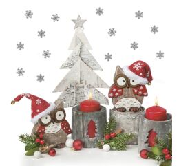 Ubrousky DAISY L (20ks) Owls in Santa Hats