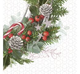 Ubrousky DAISY L (20ks) Xmas Wreath on Graphic back.