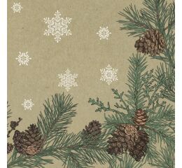 Ubrousky DAISY L (20ks) Graphic Pines & Twigs Frame on Kraft