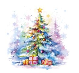 Ubrousky DAISY L (20ks) Watercolor Christmas Tree