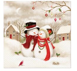 Ubrousky PAW Dekor L (20ks) Snowy Family