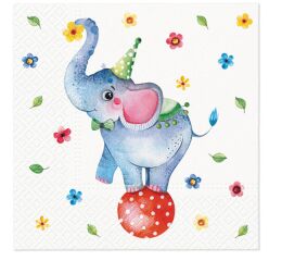 Ubrousky PAW Dekor L (20ks) Circus Elephant