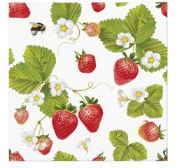 Ubrousky PAW Dekor L (20ks) Strawberries with Bees