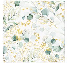 Ubrousky PAW Dekor L (20ks) Golden Eucaliptus