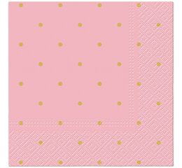 Ubrousky PAW Dekor L (20ks) Golden Dots light pink