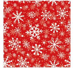 Ubrousky PAW Dekor L (20ks) Christmas Snowflakes light red