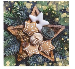 Ubrousky PAW Dekor L (20ks) Gingerbread Stars