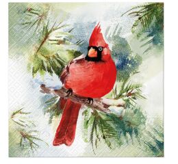 Ubrousky PAW Dekor L (20ks) Winter Cardinal