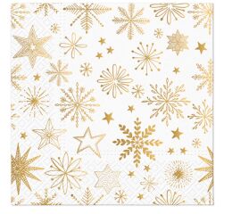 Ubrousky PAW Dekor L (20ks) Shiny Snowflakes