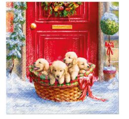 Ubrousky PAW Dekor L (20ks) Christmas Puppies