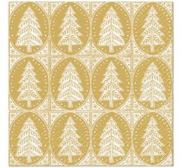 Ubrousky PAW Dekor L (20ks) Pattern Christmas Tree gold